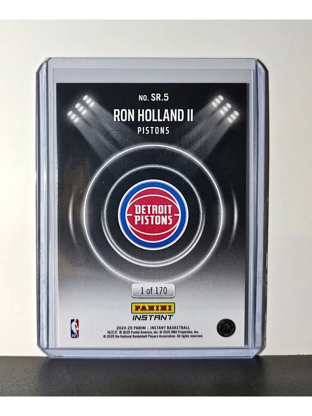 Ron Holland II Rookie 2024-25 Panini Spotlight Rookies NBA #5 Pistons 1 of 170
